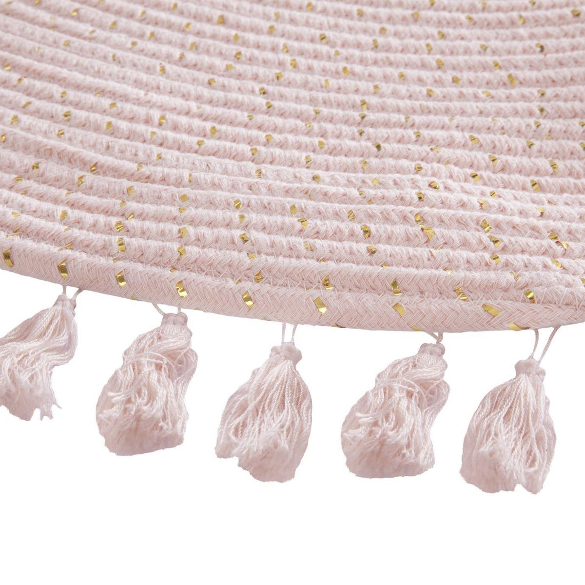 Atmosphera Kids Tapis à franges enfant Douceur - Diam. 90 cm - Rose