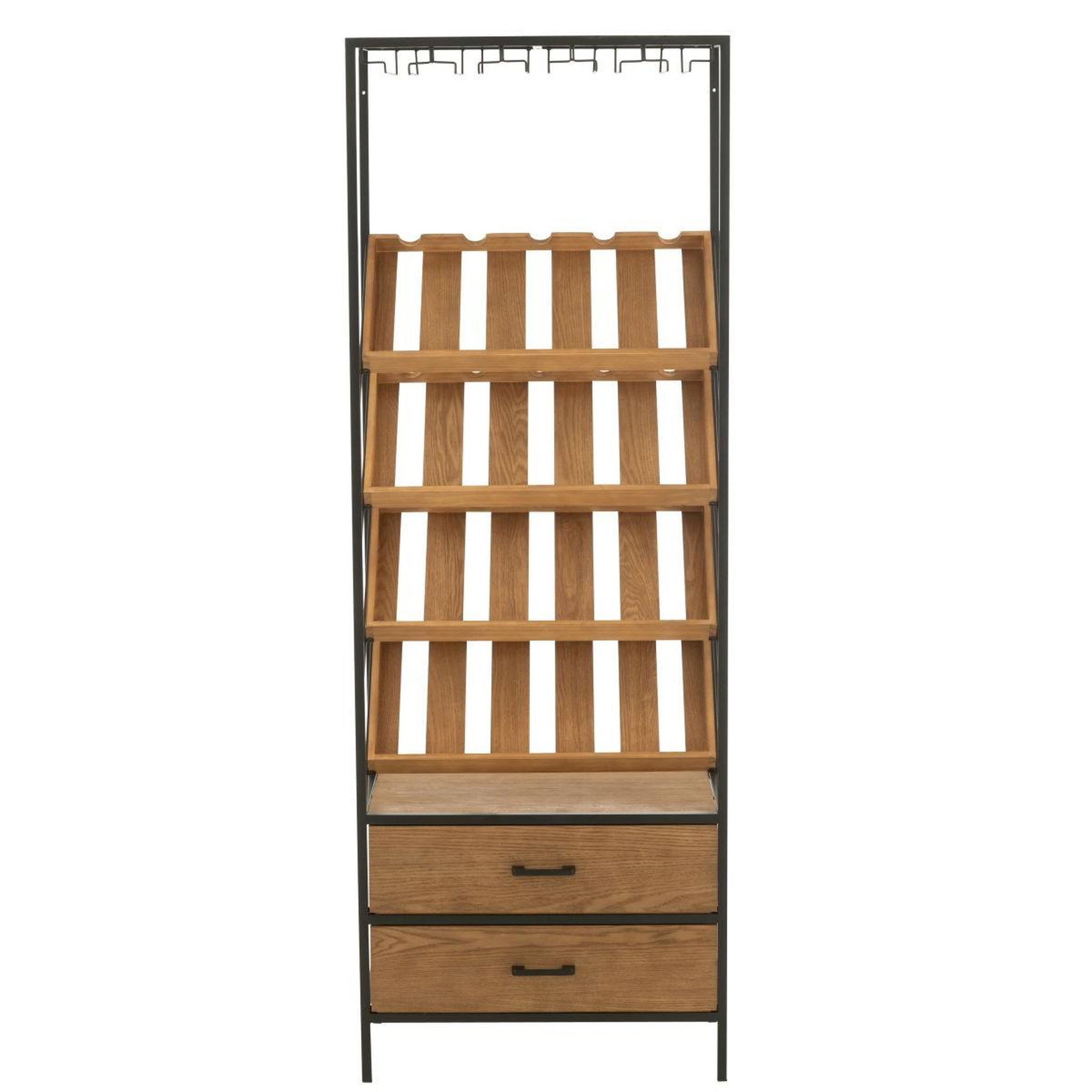 Voir la diapositive 2 : J-LINE Meuble de Bar 20 Bouteilles  Wine  169cm Naturel