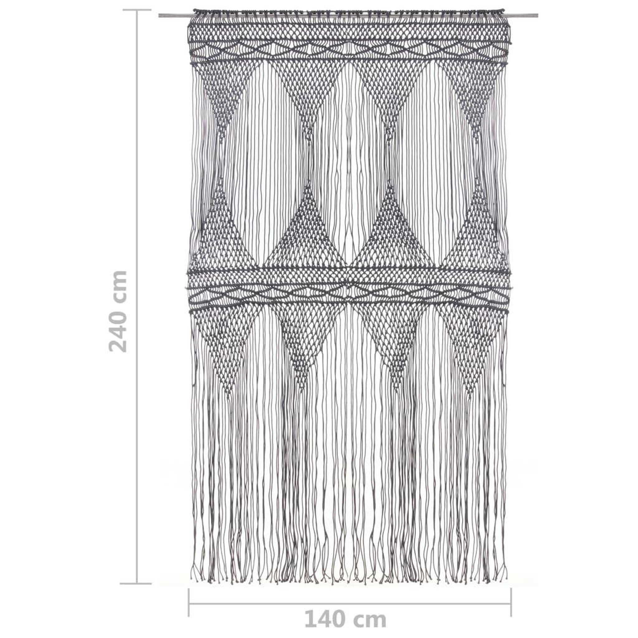 Voir la diapositive 5 : VIDAXL Rideau en macrame Anthracite 140x240 cm Coton