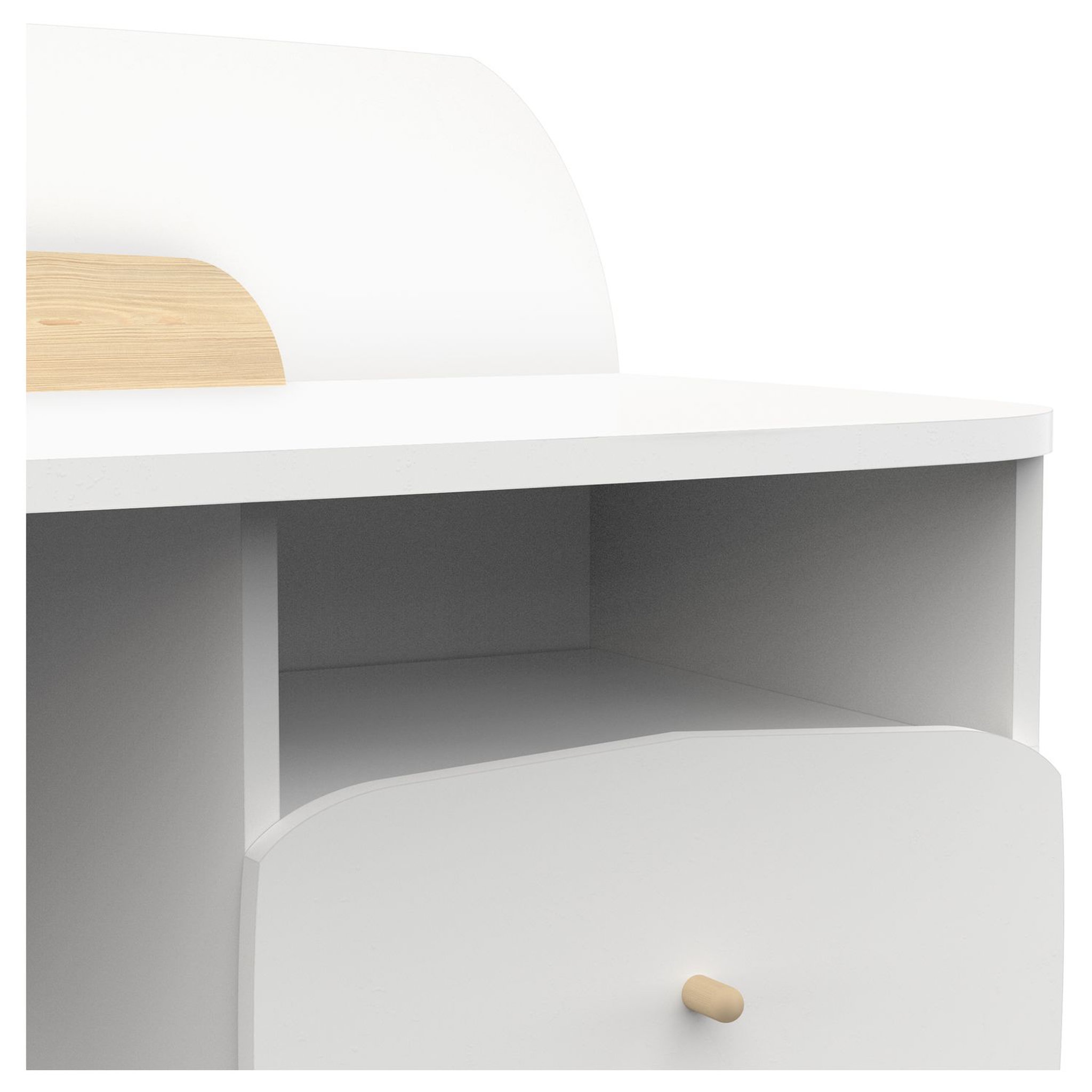 Voir la diapositive 3 : Bureau enfant 2 tiroirs 1 niche L98cm blanc LINIA