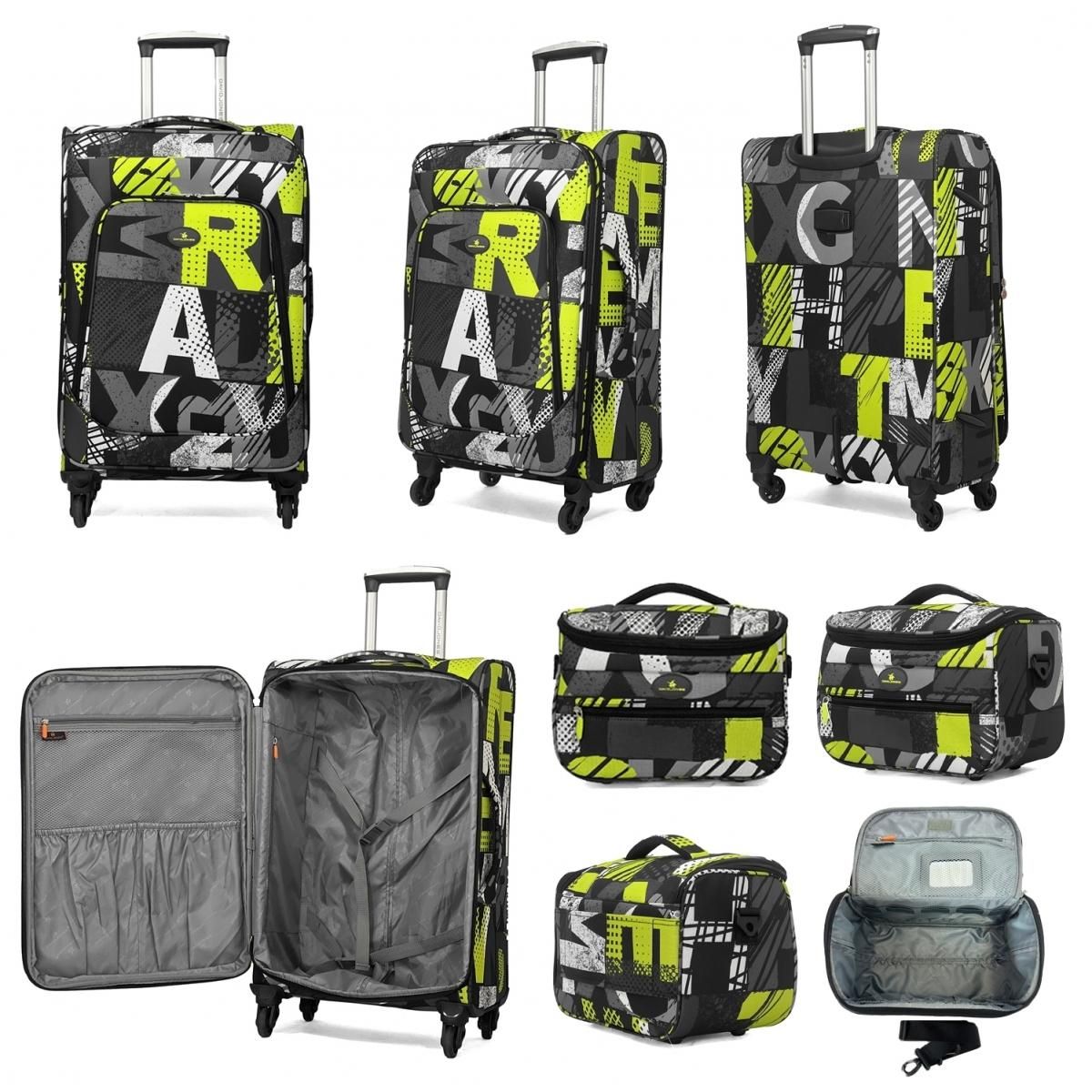 David Jones Lot de 3 valises souples plus 1 vanity