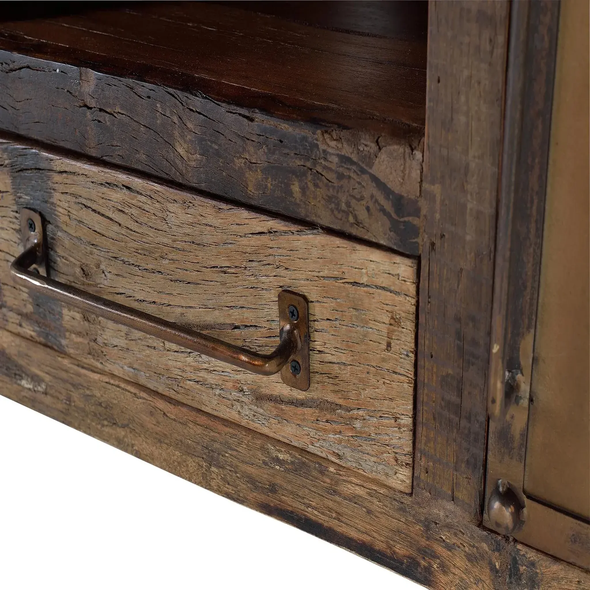 Voir la diapositive 3 : GINER Y COLOMER SL Meuble tv en bois recuperada 150 cm style industriel vintage