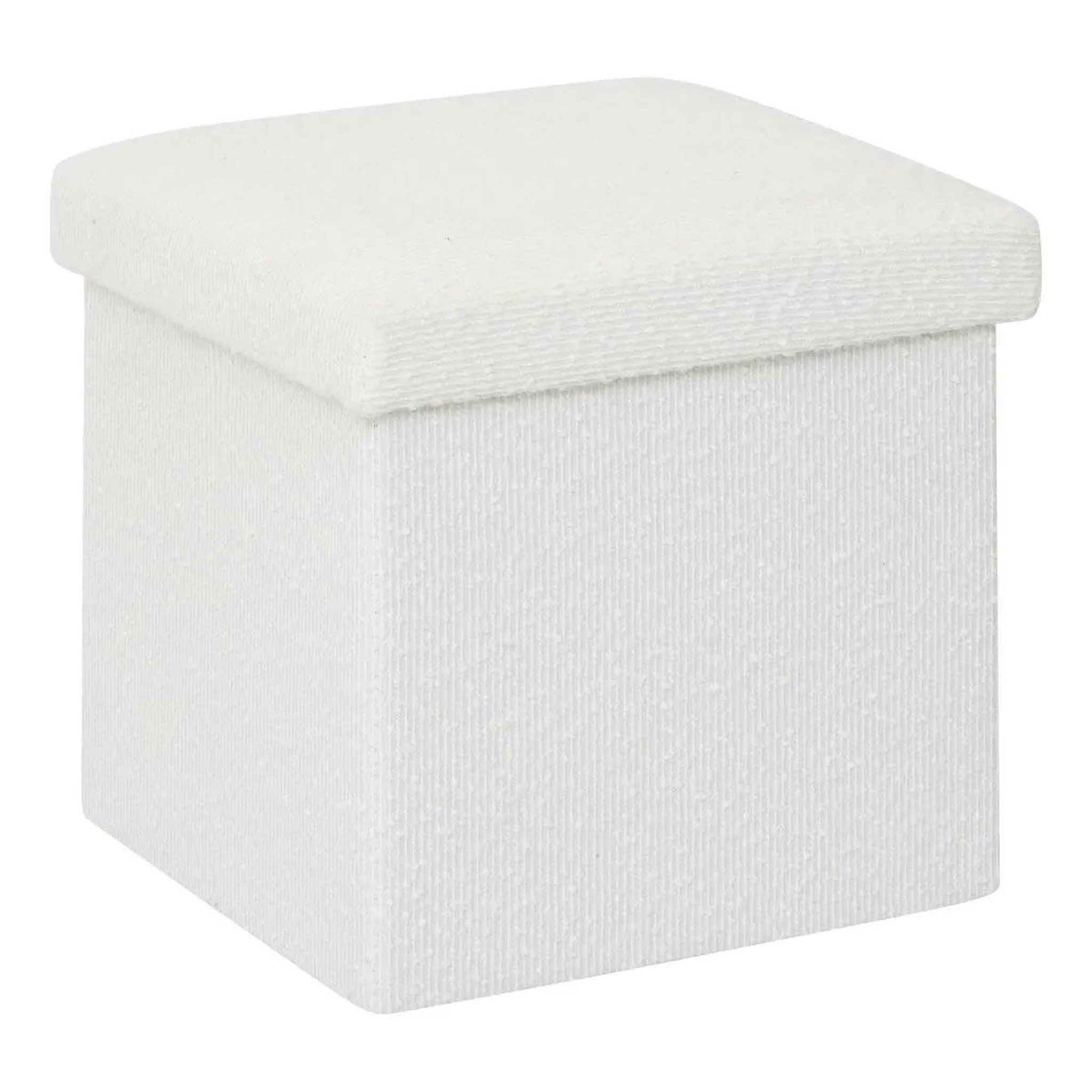 FIVE Pouf coffre pliable bouclette  mix n'modul  31cm blanc