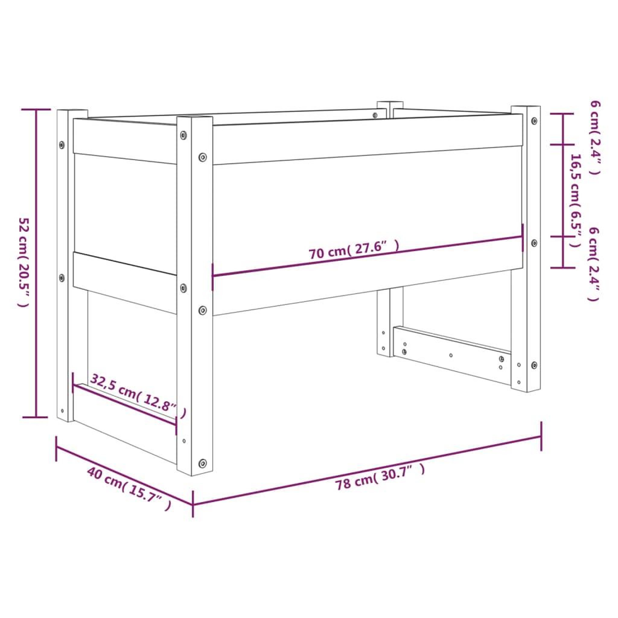 Voir la diapositive 6 : VIDAXL Jardiniere Blanc 78x40x52 cm Bois massif de pin