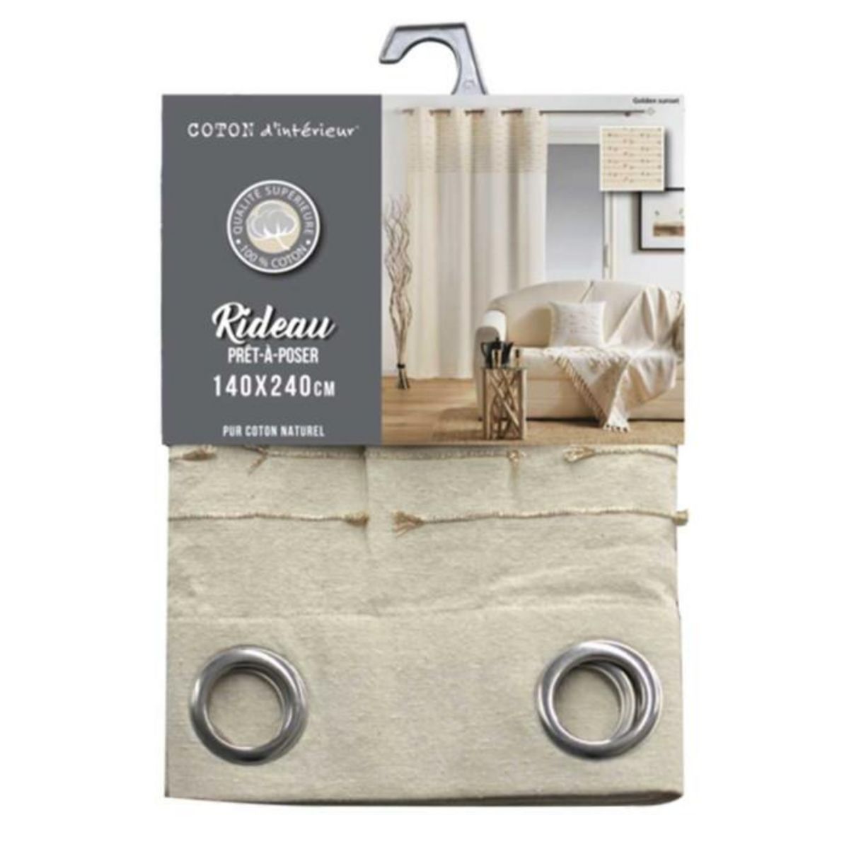 Paris Prix Rideau à Œillets  Golden Sunset  140x240cm Naturel