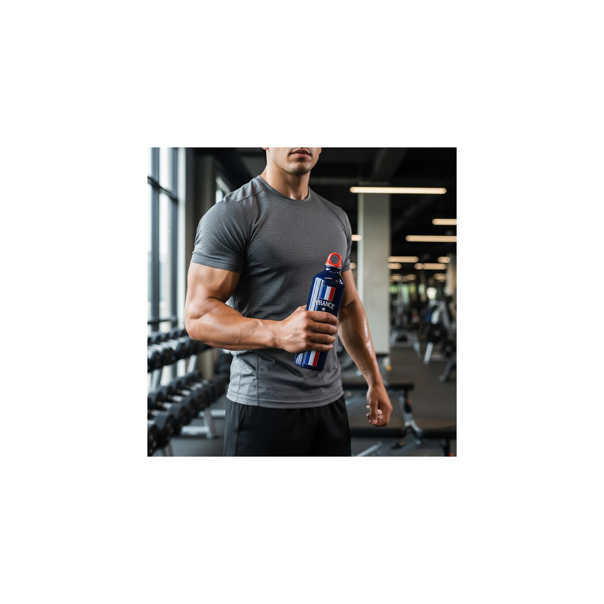 Voir la diapositive 3 : FFF Gourde de sport - fédération française de football - en aluminium - contenance : 750 ml