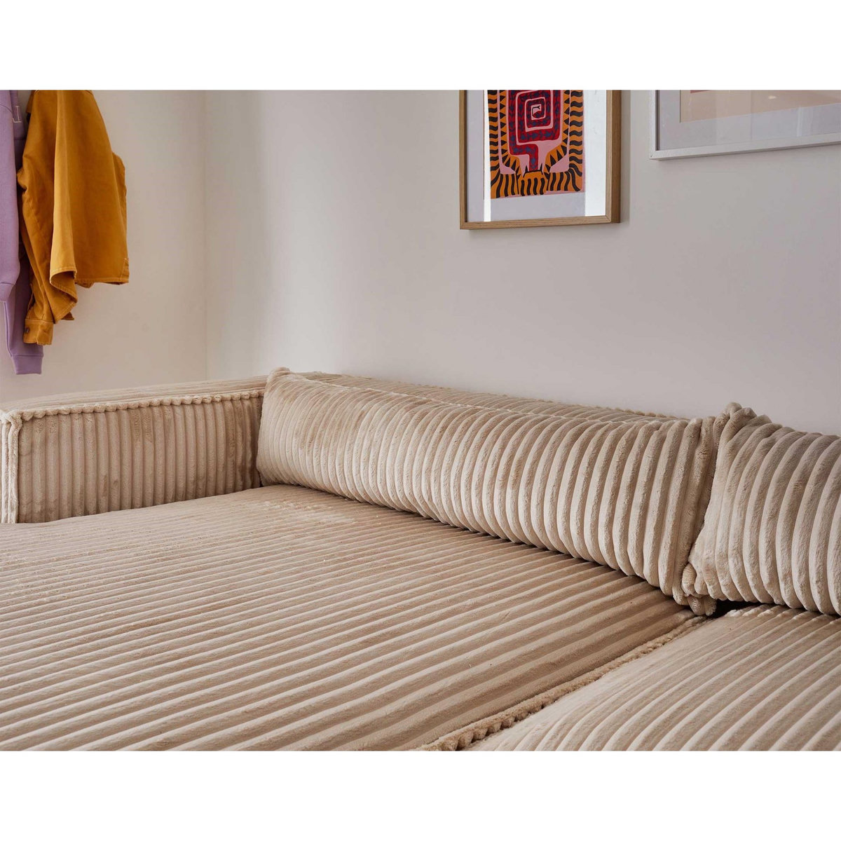 LISA DESIGN Ela - canapé d'angle gauche - 4 places - en velours côtelé grosses côtes