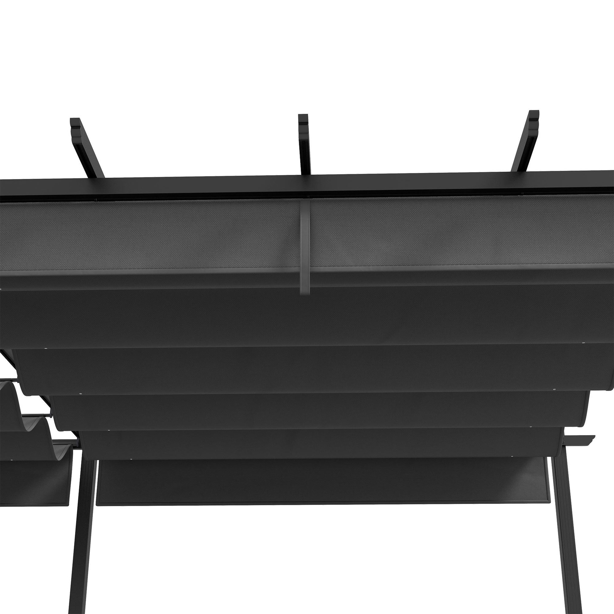 Voir la diapositive 4 : OUTSUNNY Pergola rétractable dim. 5,97L x 3,58l x 2,23H m structure robuste alu toile polyester haute densité 180 g/m² incluse gris
