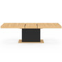 Voir la diapositive 3 : ID MARKET Table à manger extensible rectangle EDEN 8-12 personnes bois et noir 200-250 cm