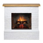 CENTRALE BRICO Cheminée électrique connectée 1400W - ROLF Powerflame 2 - effets flammes 3D, et crépitement - blanc