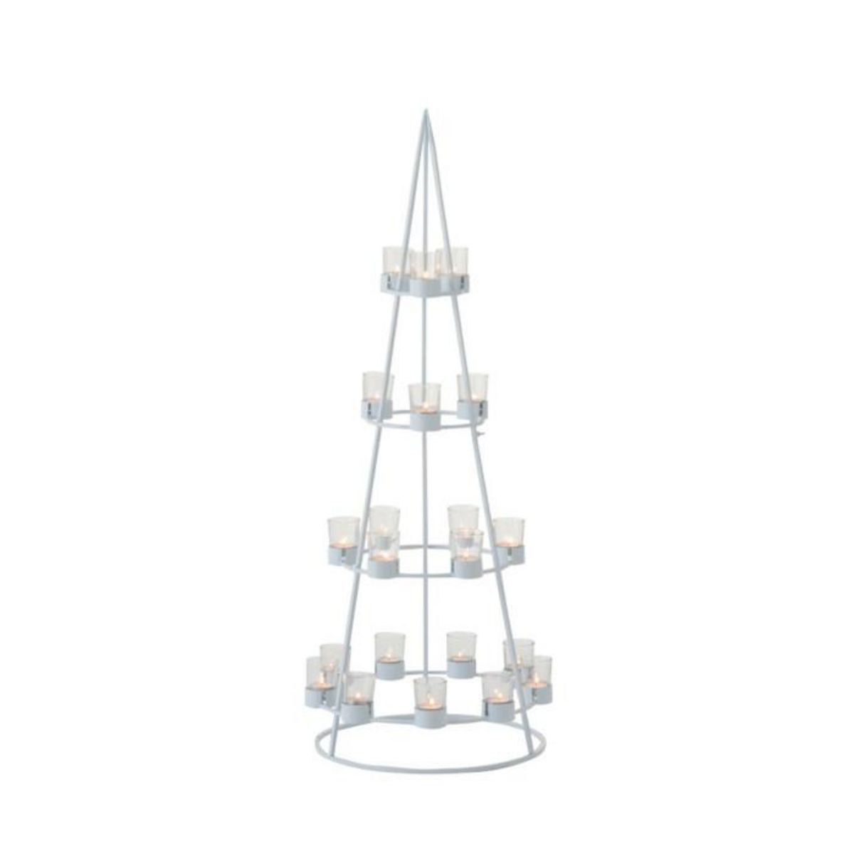 Paris Prix Arbre Déco en Métal  21 Photophores  110cm Blanc