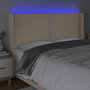 Voir la diapositive 4 : VIDAXL Tete de lit a LED Creme 183x16x118/128 cm Tissu