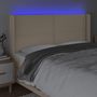 Voir la diapositive 4 : VIDAXL Tete de lit a LED Creme 183x16x118/128 cm Tissu