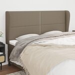 VIDAXL Tete de lit avec oreilles Taupe 203x23x118/128 cm Tissu