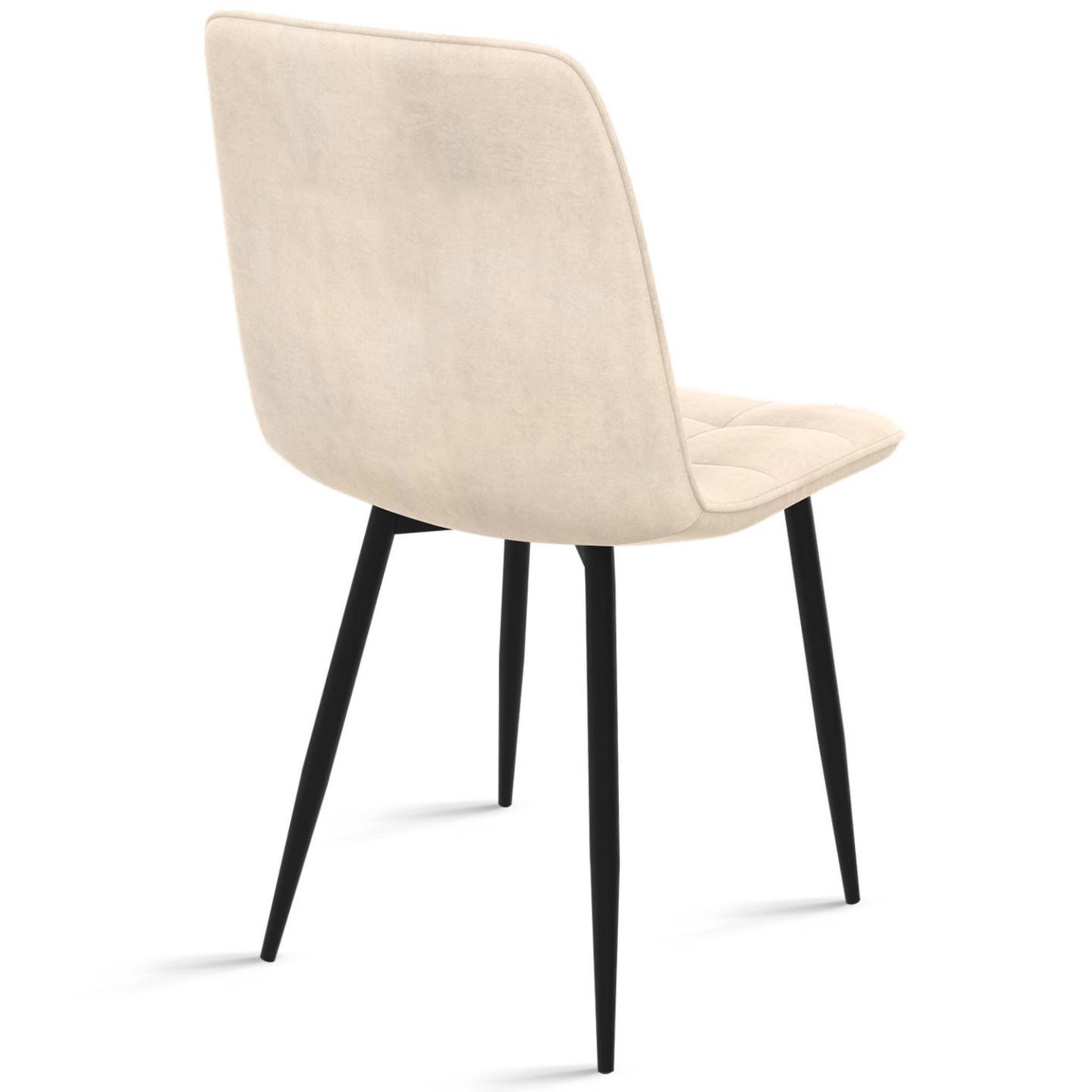 Voir la diapositive 4 : ID MARKET Lot de 6 chaises mila en velours beige pour salle à manger