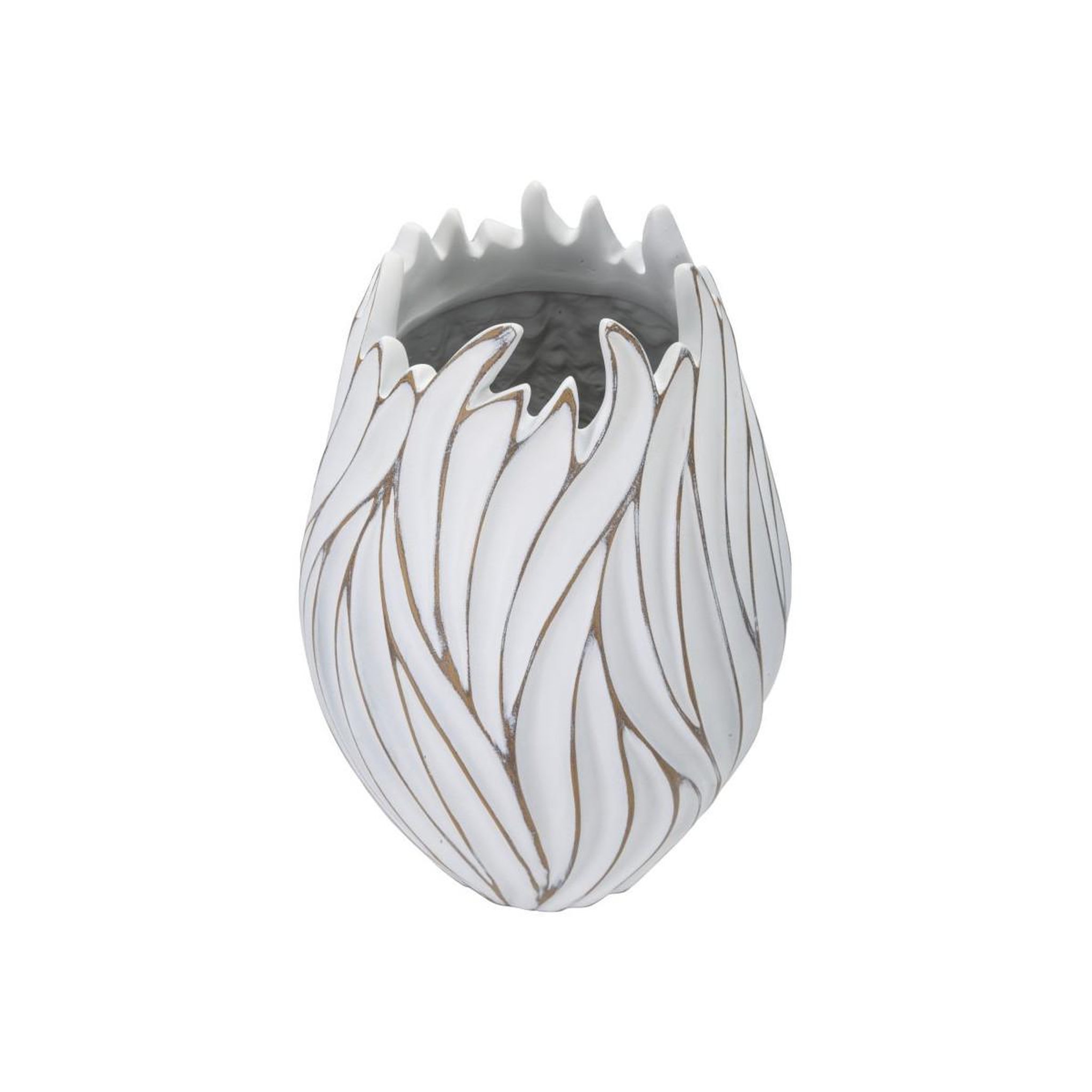 Voir la diapositive 2 : Paris Prix Vase design en relief  honduras  41cm blanc