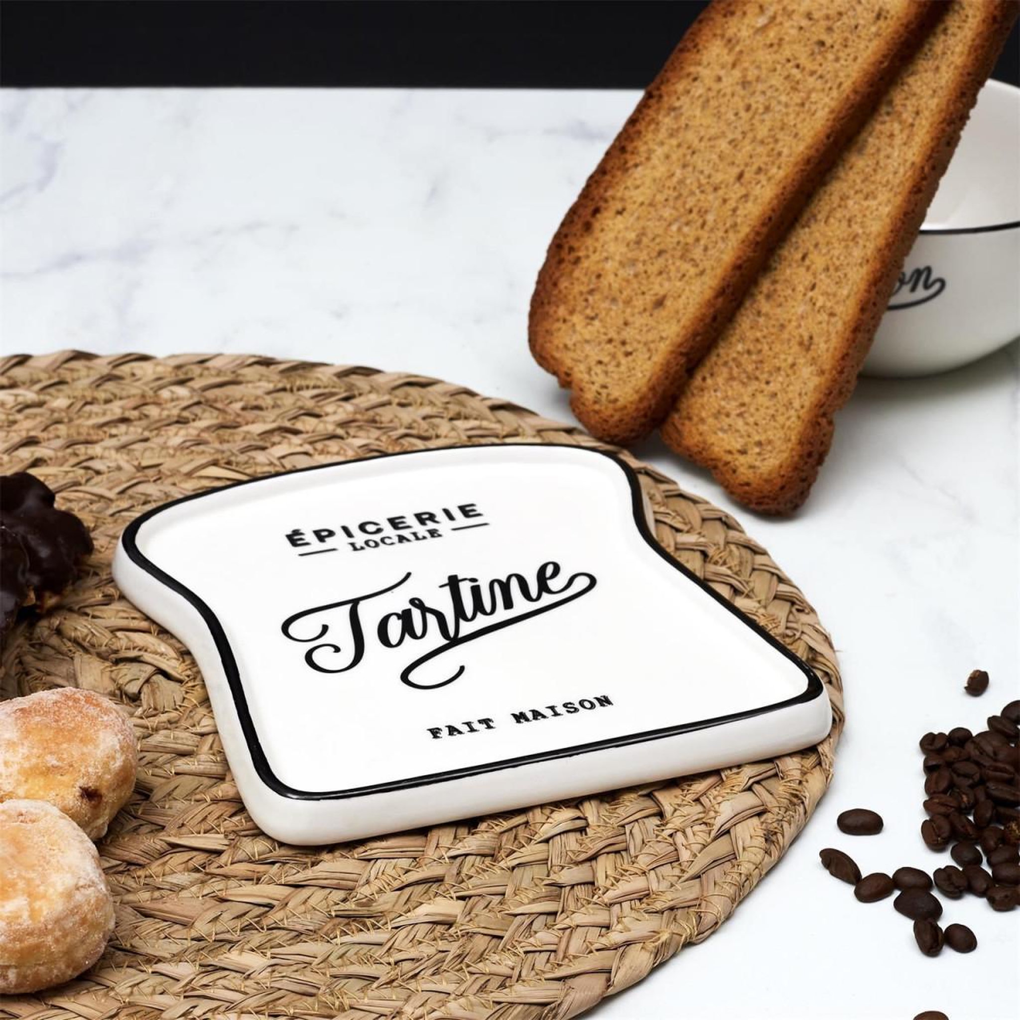Voir la diapositive 5 : The Home Deco Factory Lot de 6 assiettes pour toast  brooklyn  17cm blanc