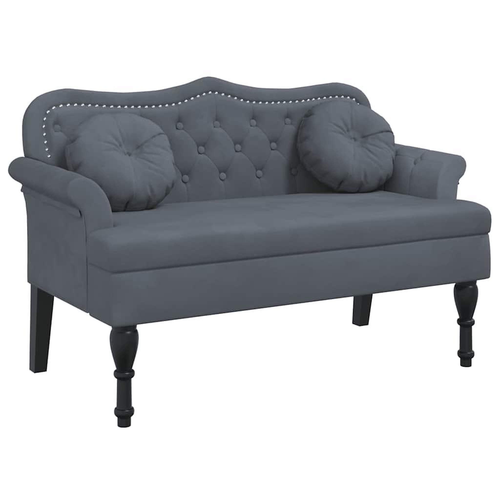 Voir la diapositive 2 : VIDAXL Banc avec coussins gris fonce 120,5x65x75 cm velours