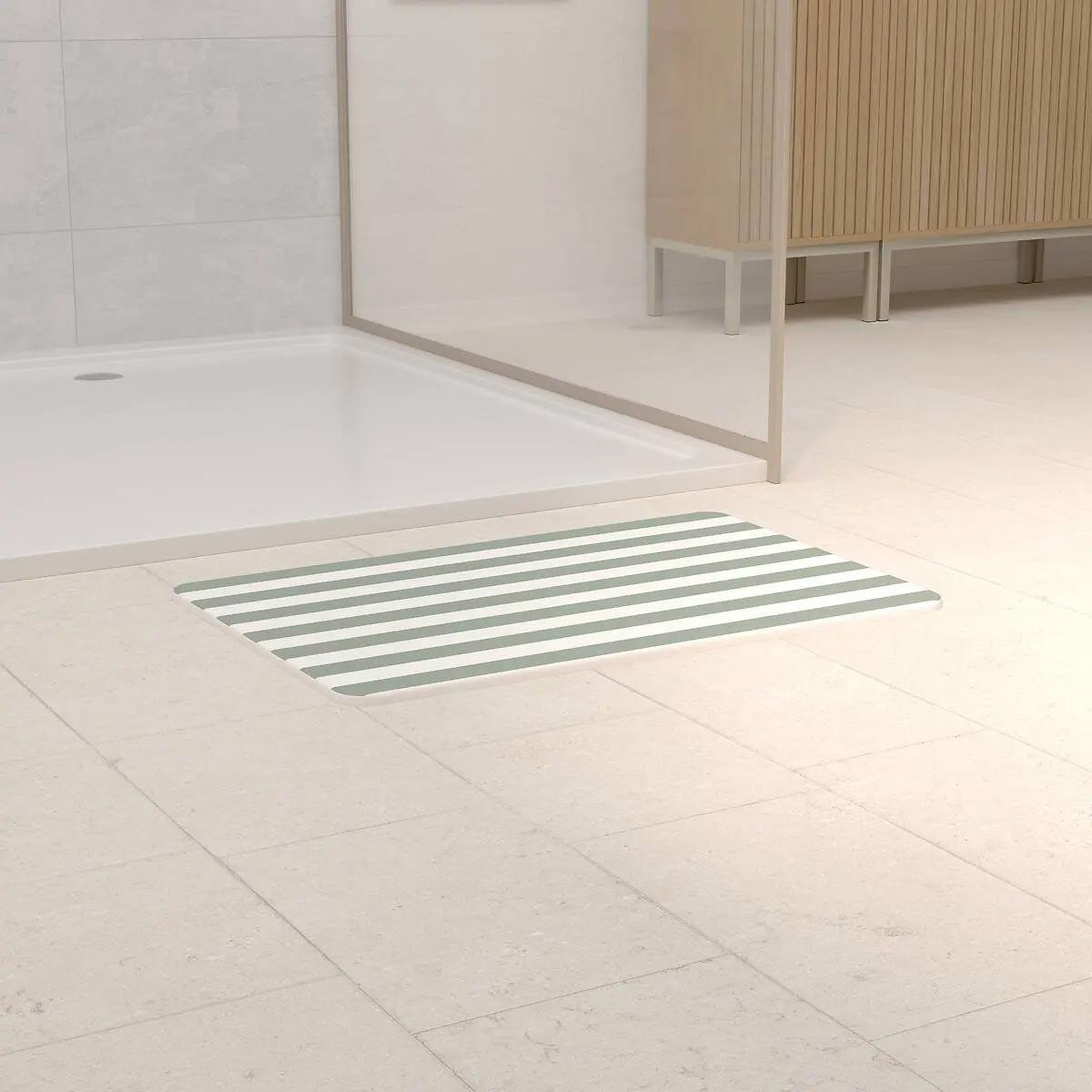 Voir la diapositive 3 : FIVE Tapis de bain en diatomite  strio  39x60cm vert céladon