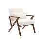Voir la diapositive 1 : SWEEEK Fauteuil scandinave bois d'hévéa teinté noyer et tissu effet fausse fourrure