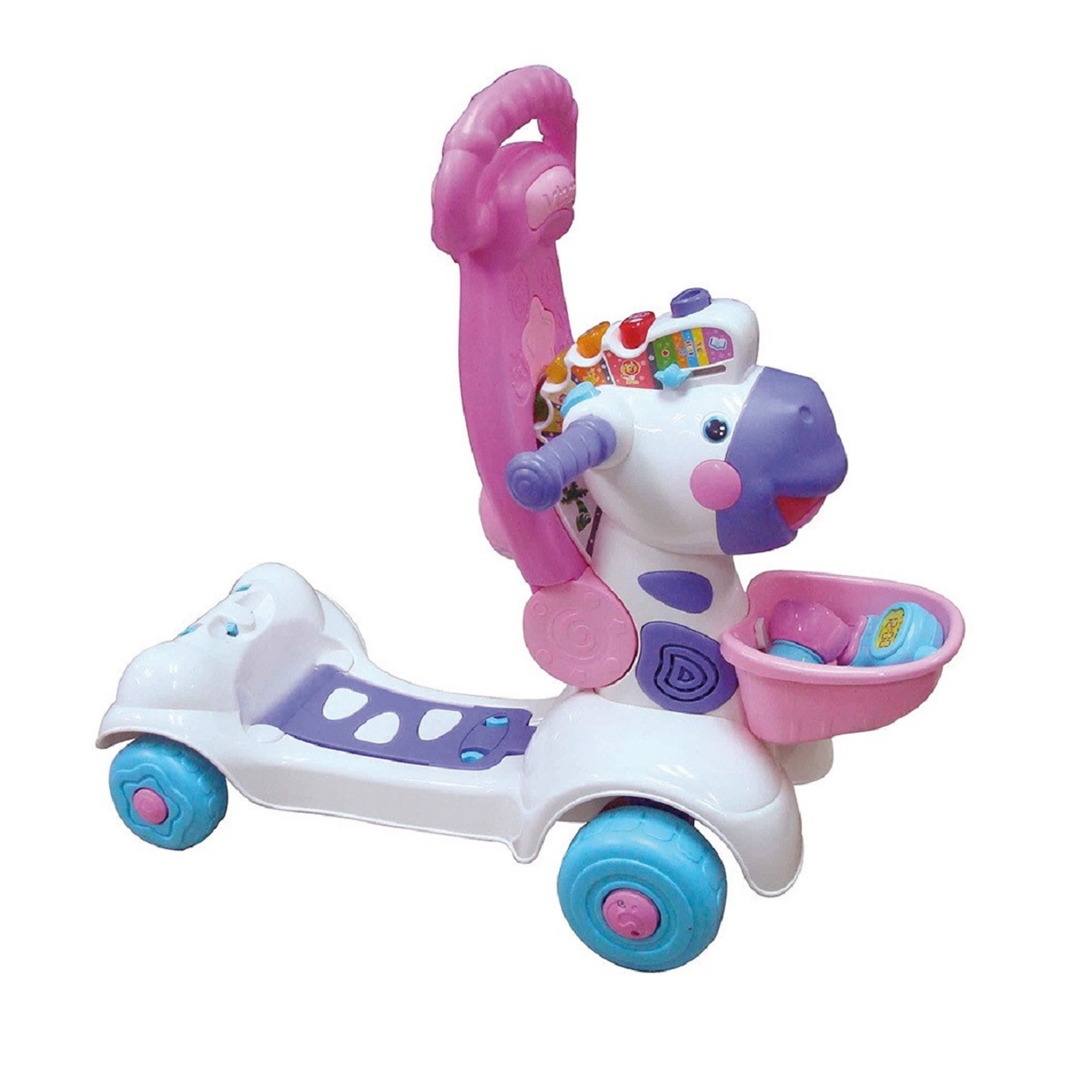 Voir la diapositive 1 : VTECH Trottino Mon zèbre rigolo rose