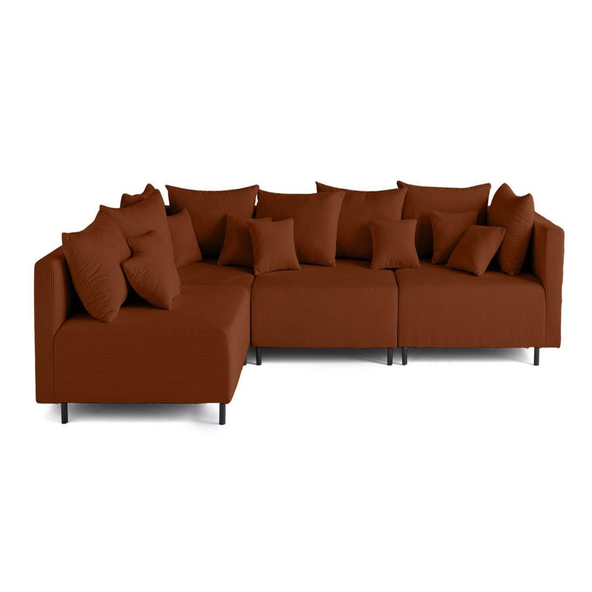 Voir la diapositive 1 : LISA DESIGN Edinburg - canapé modulable d'angle réversible 4 places - en velours côtelé