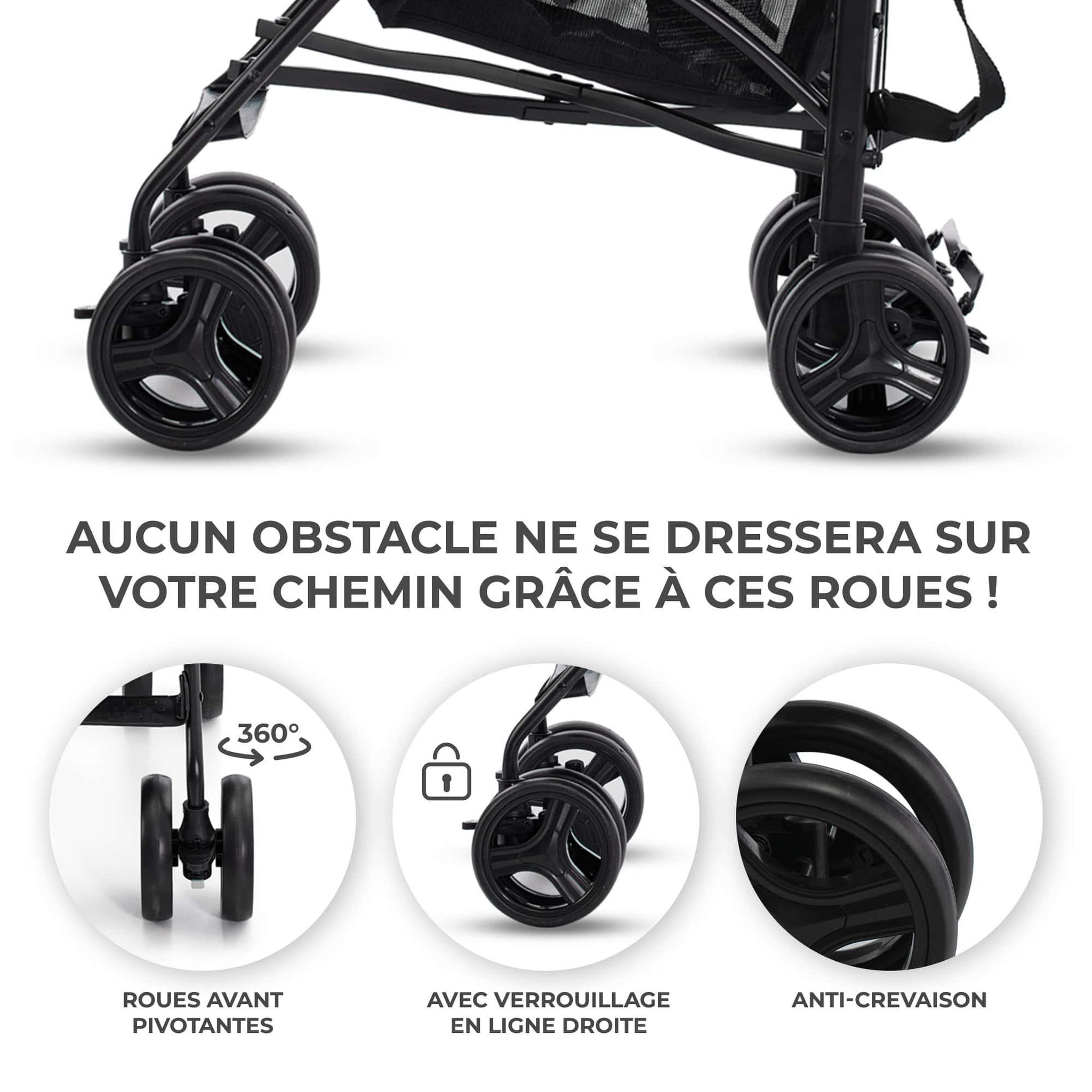 Voir la diapositive 5 : KINDERKRAFT Poussette légère de voyage pliable avec dossier réglable
