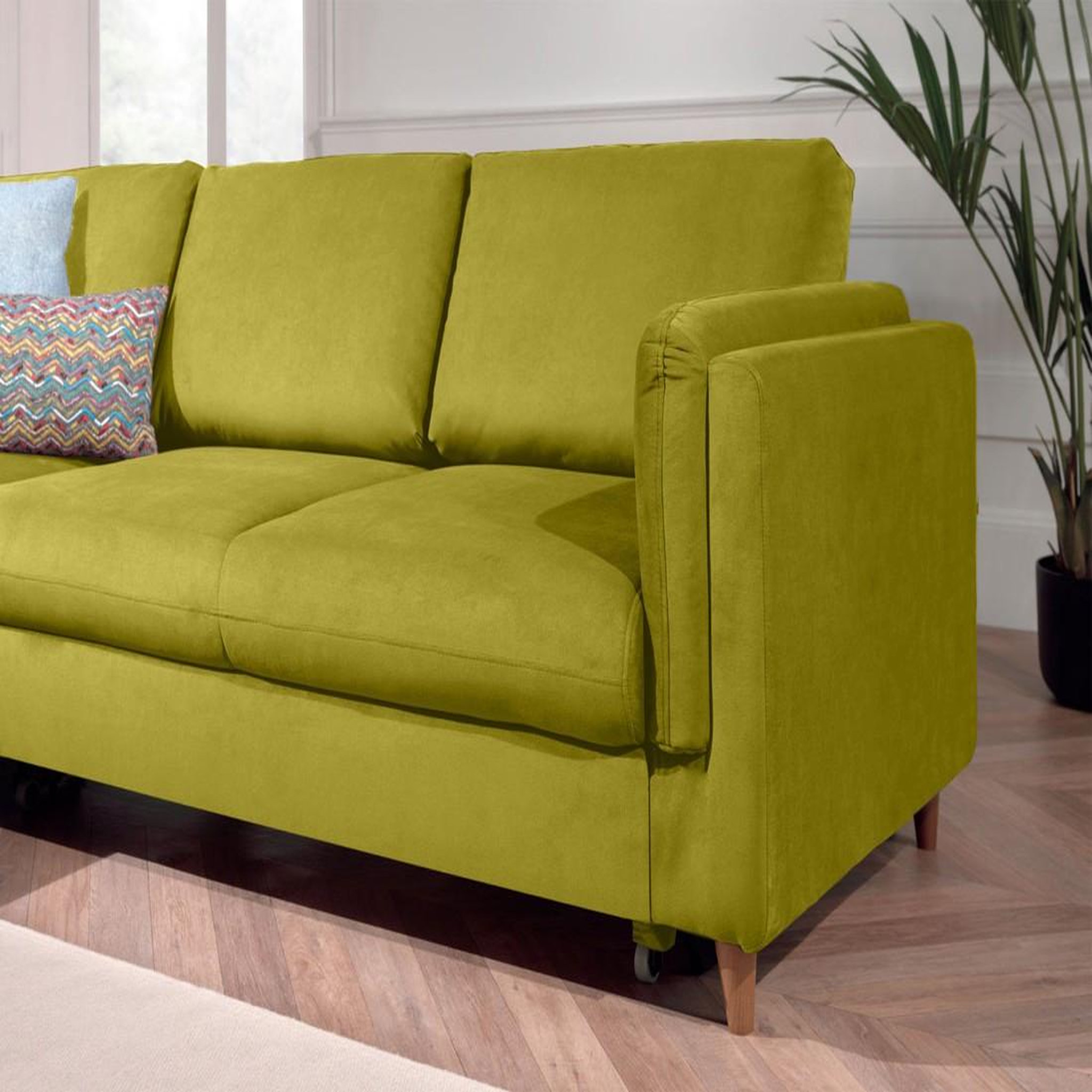 Voir la diapositive 4 : LISA DESIGN Brooke - canapé d'angle gauche - convertible - 5 places - en velours