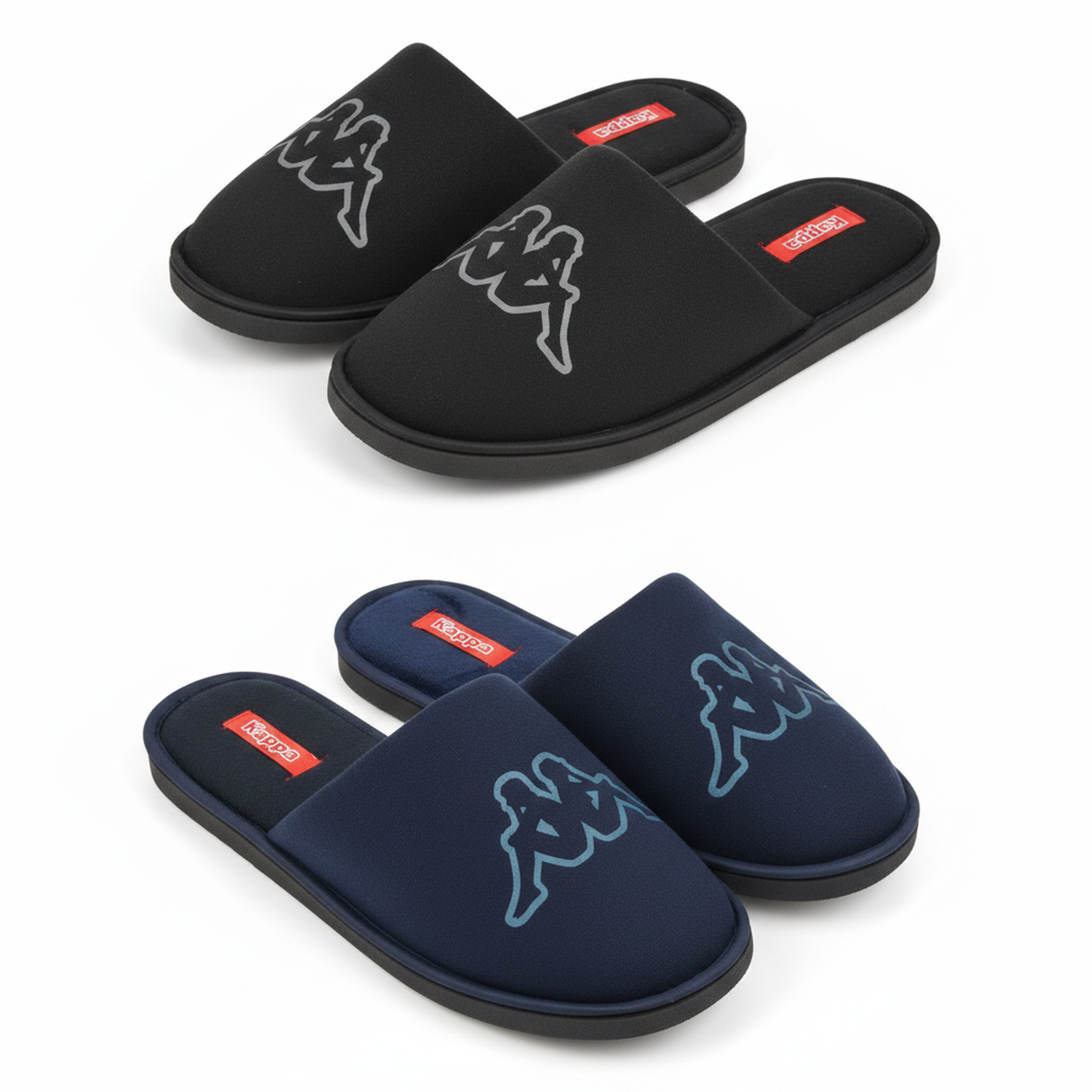 Voir la diapositive 3 : KAPPA Kappa pantoufles mules homme moletonnées logo omini pack 2 paires
