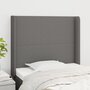 Voir la diapositive 1 : VIDAXL Tete de lit avec oreilles Gris fonce 103x16x118/128 cm Tissu