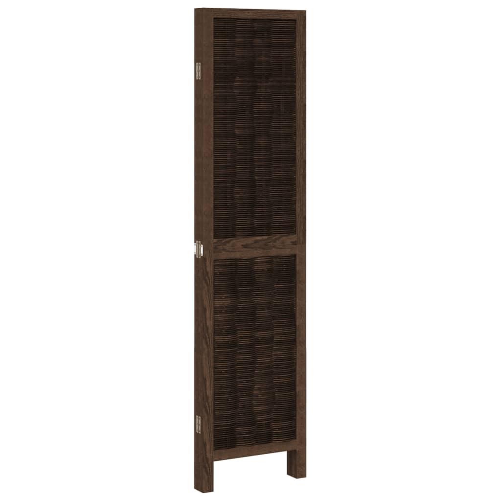 Voir la diapositive 5 : VIDAXL Cloison de separation 4 panneaux marron fonce paulownia massif