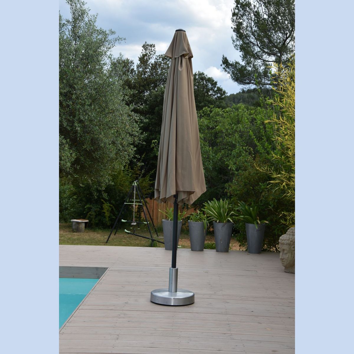 Givex Parasol rond - Taupe - 3m - TILT