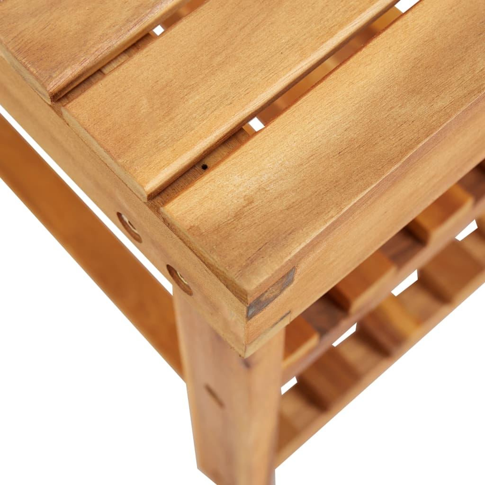 Voir la diapositive 4 : VIDAXL Range-chaussures 90x32x46 cm bois d'acacia massif