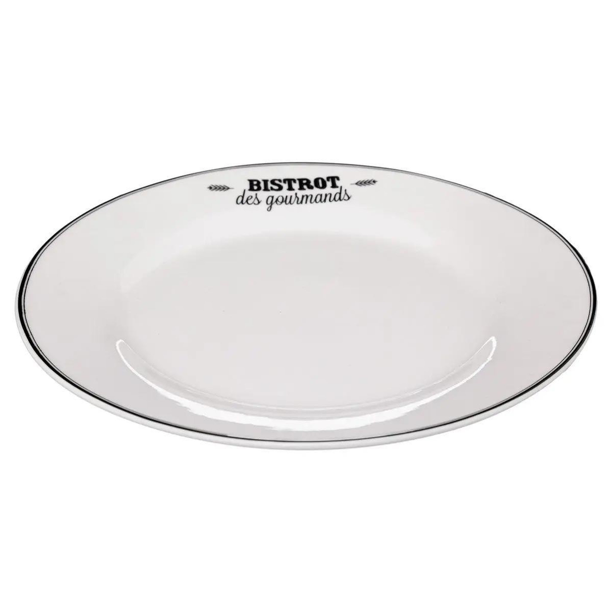 Voir la diapositive 2 : SECRET DE GOURMET Lot de 6 assiettes plates  bistrot  26cm blanc