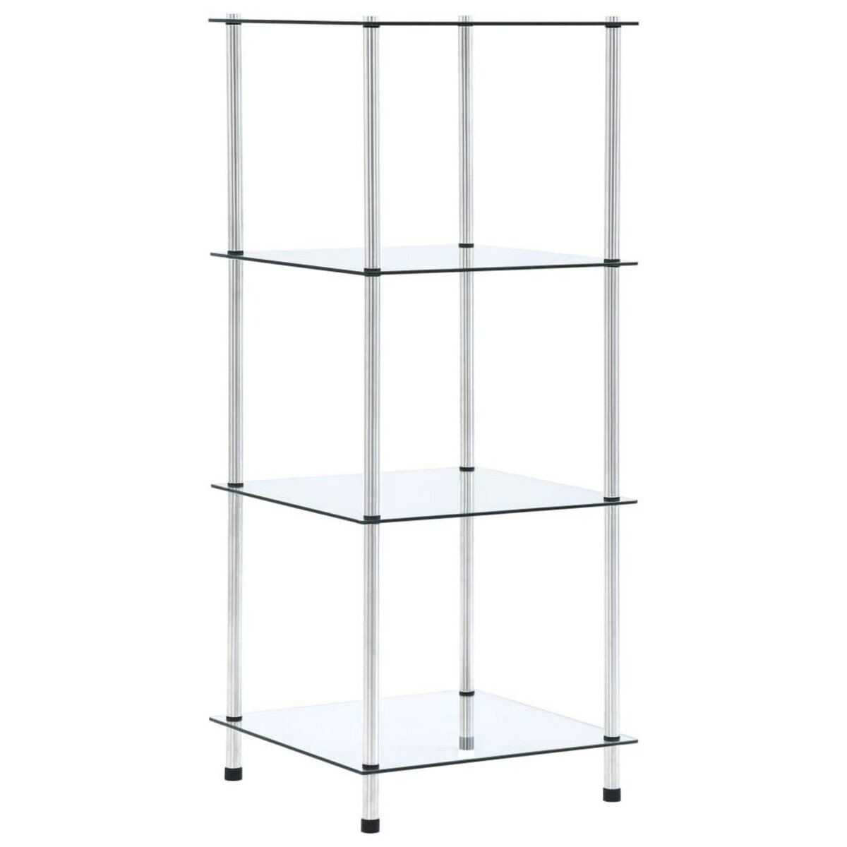 VIDAXL Etagere 4 niveaux Transparent 40x40x100 cm Verre trempe