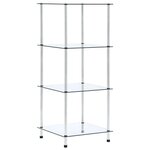 VIDAXL Etagere 4 niveaux Transparent 40x40x100 cm Verre trempe