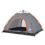 Voir la diapositive 5 : VIDAXL Tente de camping 4 personnes gris et orange liberation rapide