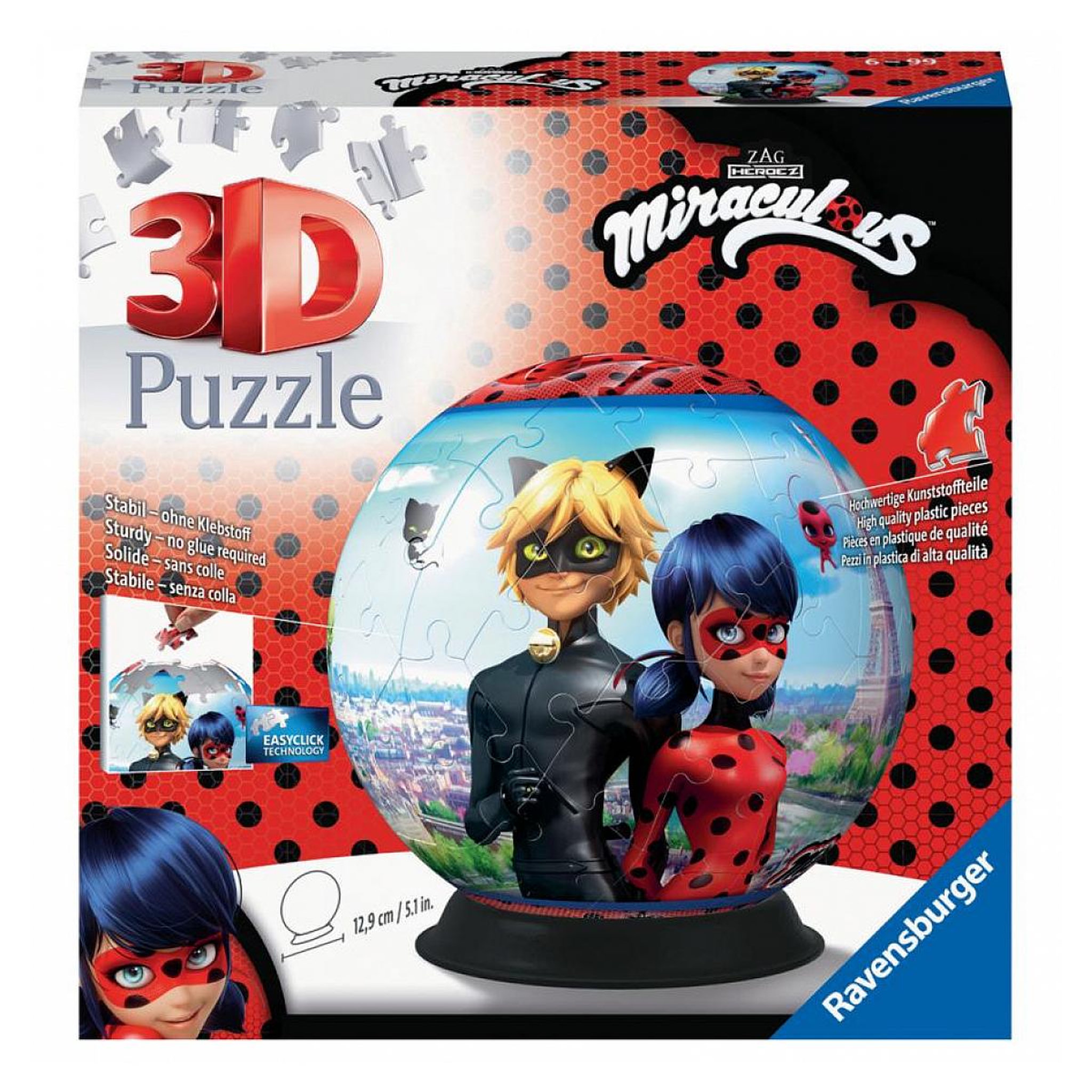 RAVENSBURGER Puzzle 3d rond 72 p - miraculous