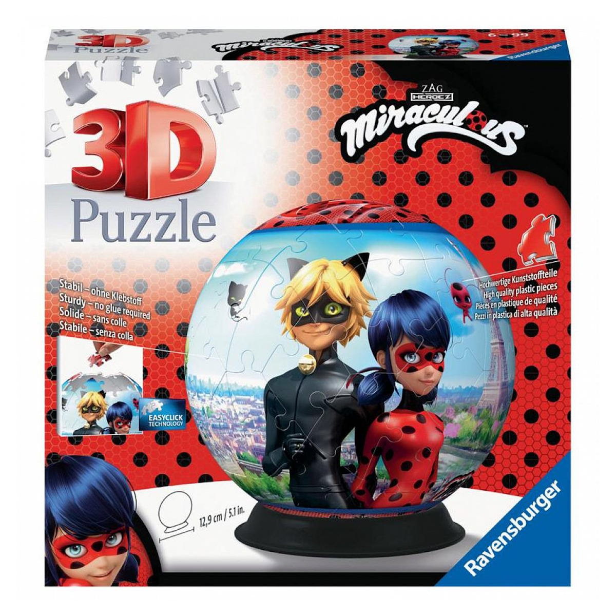 RAVENSBURGER Puzzle 3d rond 72 p - miraculous