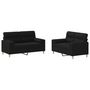 Voir la diapositive 2 : VIDAXL Ensemble de canapes 2 pcs avec coussins noir tissu