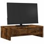 Voir la diapositive 3 : VIDAXL Support de moniteur avec tiroirs chêne fumé bois d ingénierie