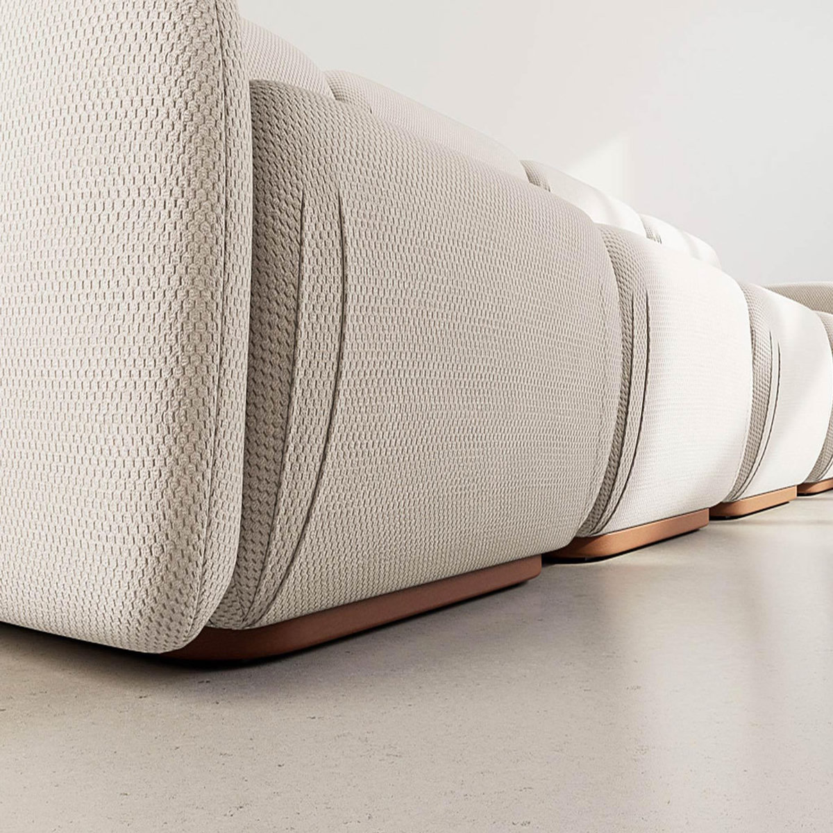 LISA DESIGN Penelope - canapé droit modulable 4 places en velours texturé