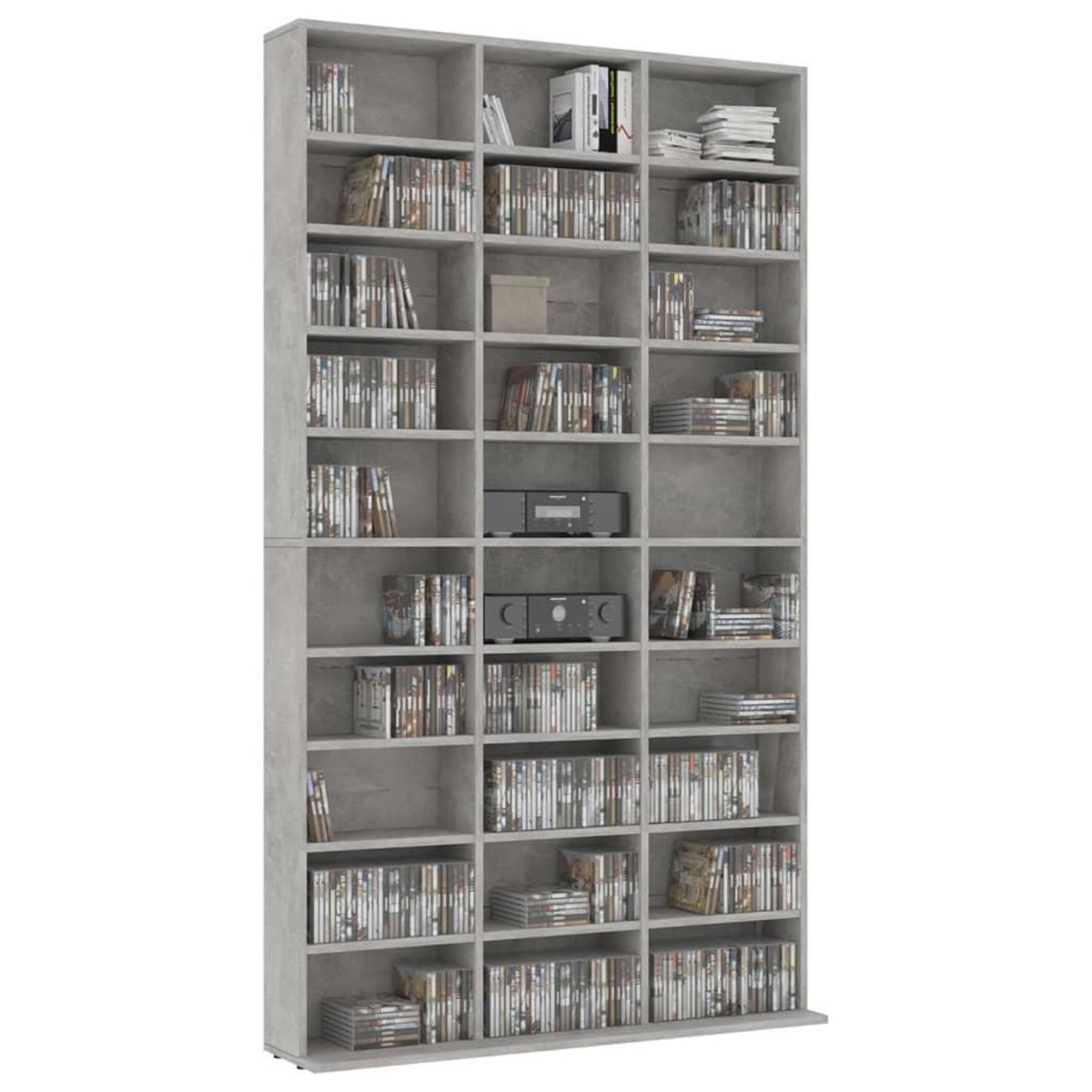 VIDAXL Armoire a CD Gris beton 102x16x177,5 cm Bois d'ingenierie