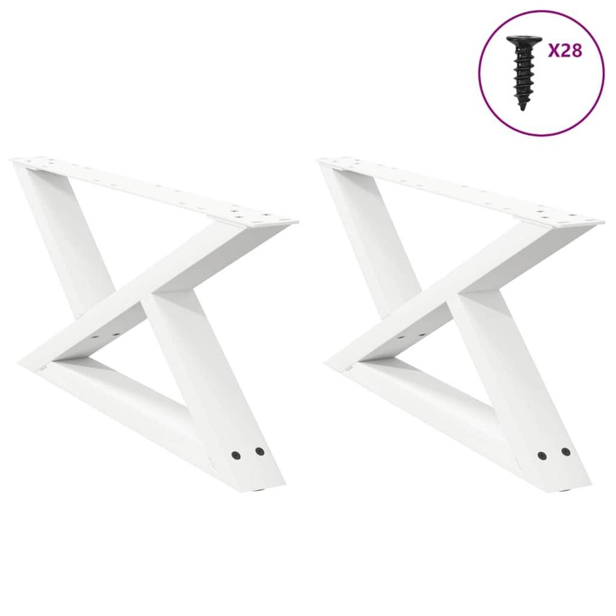 VIDAXL Pieds de table basse 2 pcs blanc 70x(30-31,3) cm acier