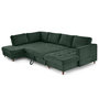 Voir la diapositive 2 : LISA DESIGN Anna - canapé panoramique d'angle gauche 7 places convertible avec coffre en velours texturé