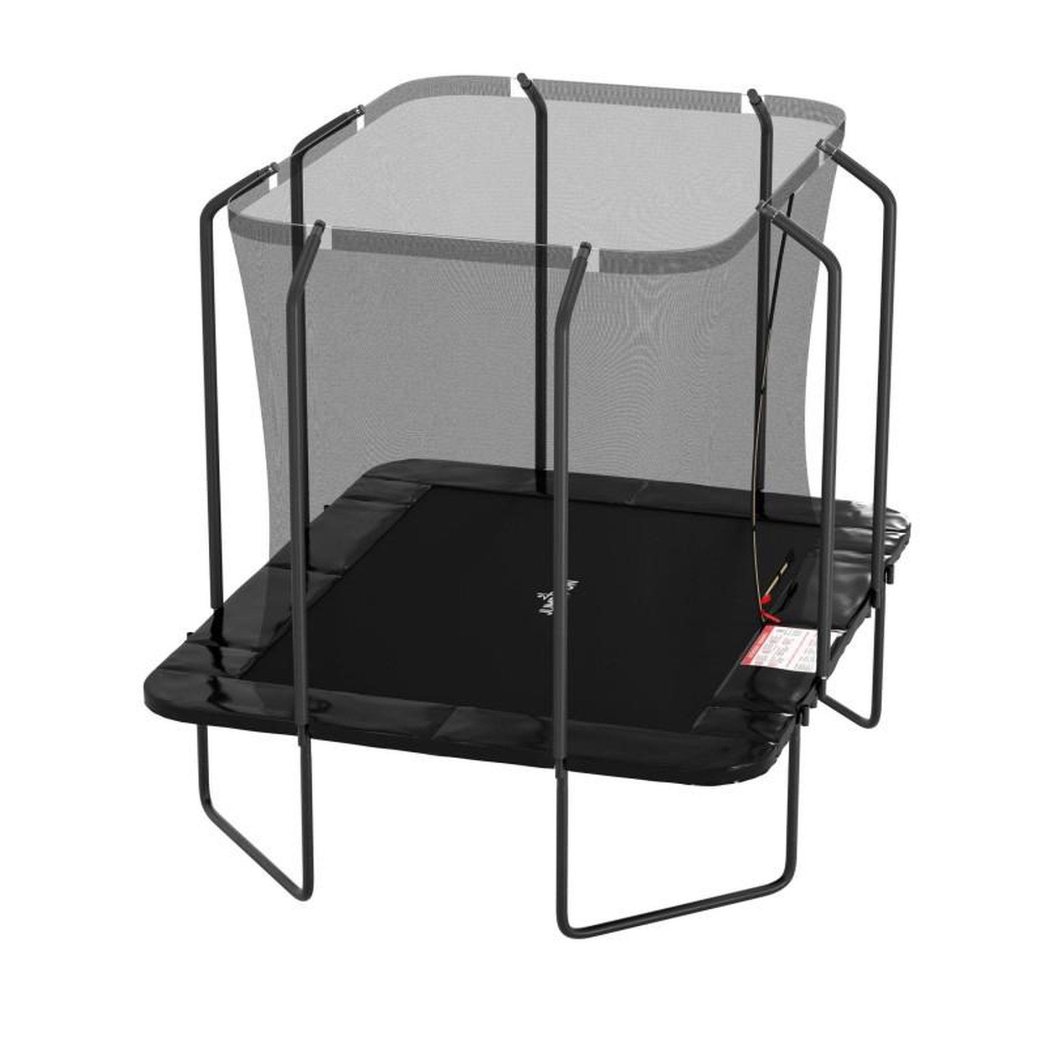 Voir la diapositive 2 : JUMP4FUN Trampoline extérieur Luxury Rectangle Noir - 244x305cm - avec Echelle, Tapis de Saut, Matelas de protection et Filet de sécurité
