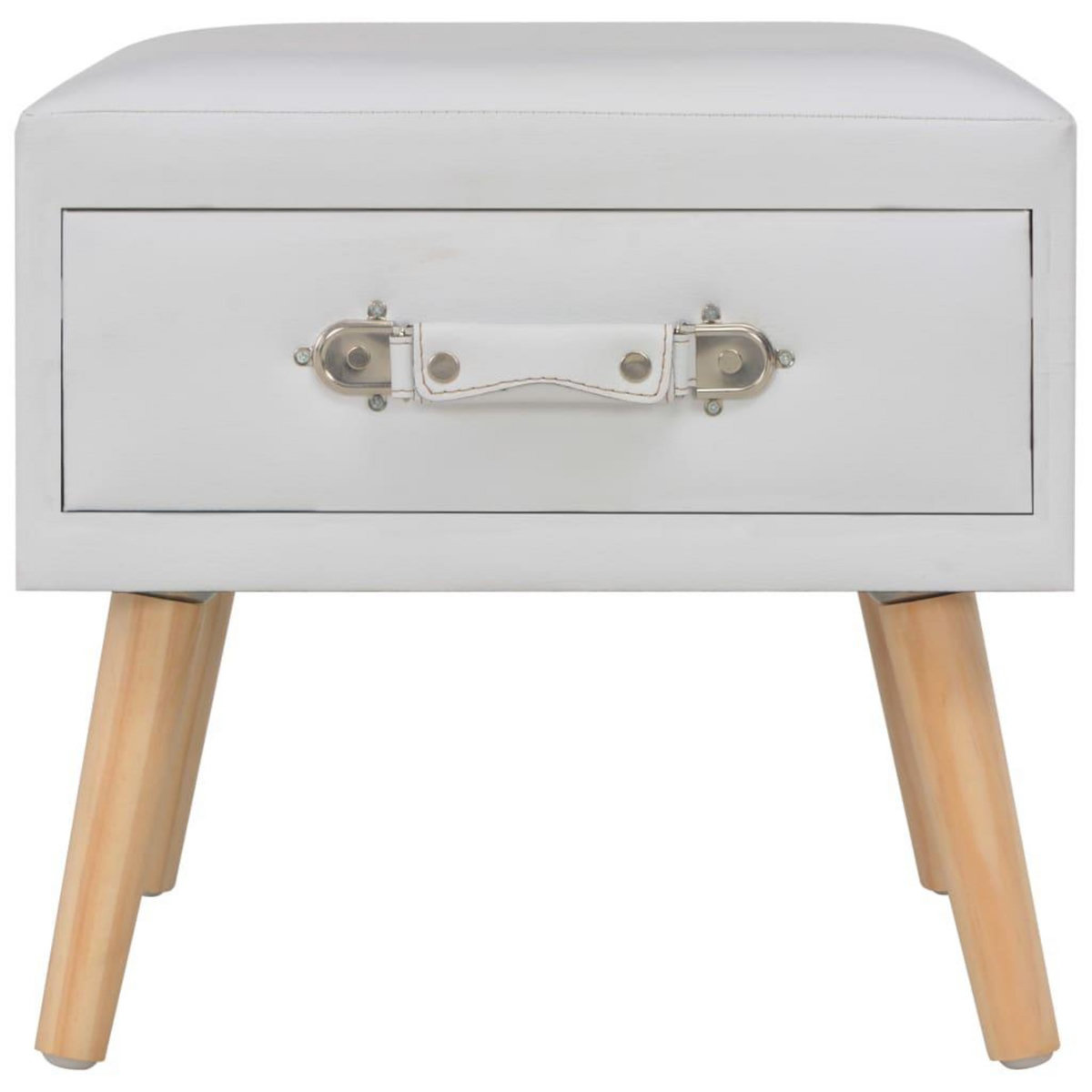 VIDAXL Tables de chevet 2 pcs Blanc 40x35x40 cm Similicuir