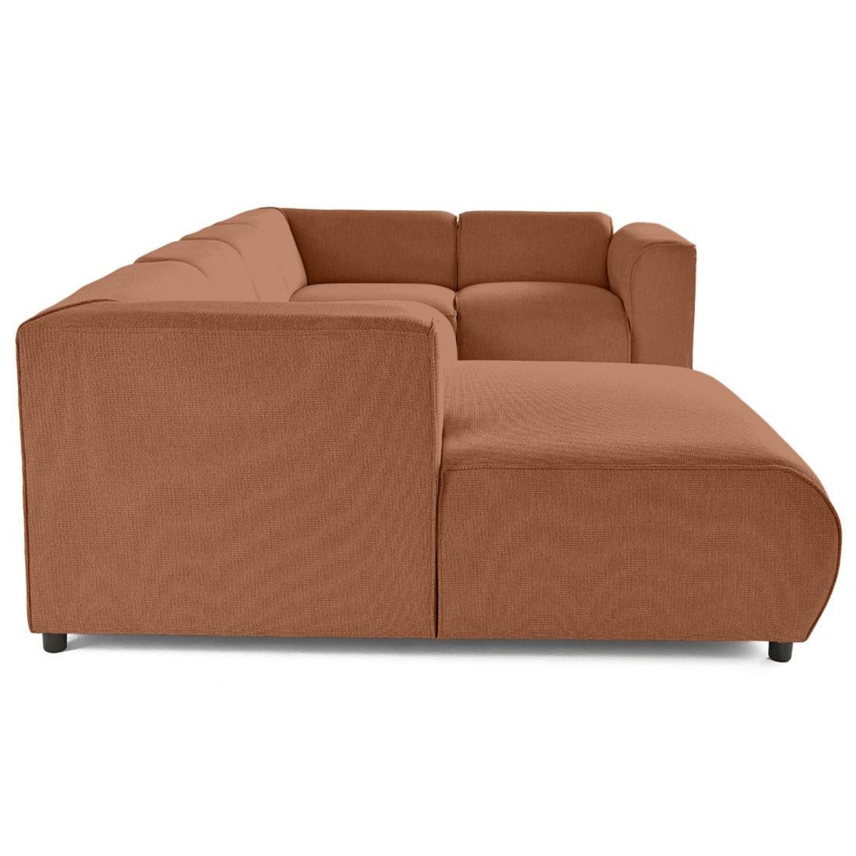 LISA DESIGN Suaro - canapé modulable panoramique d'angle droit 7 places en tissu texturé