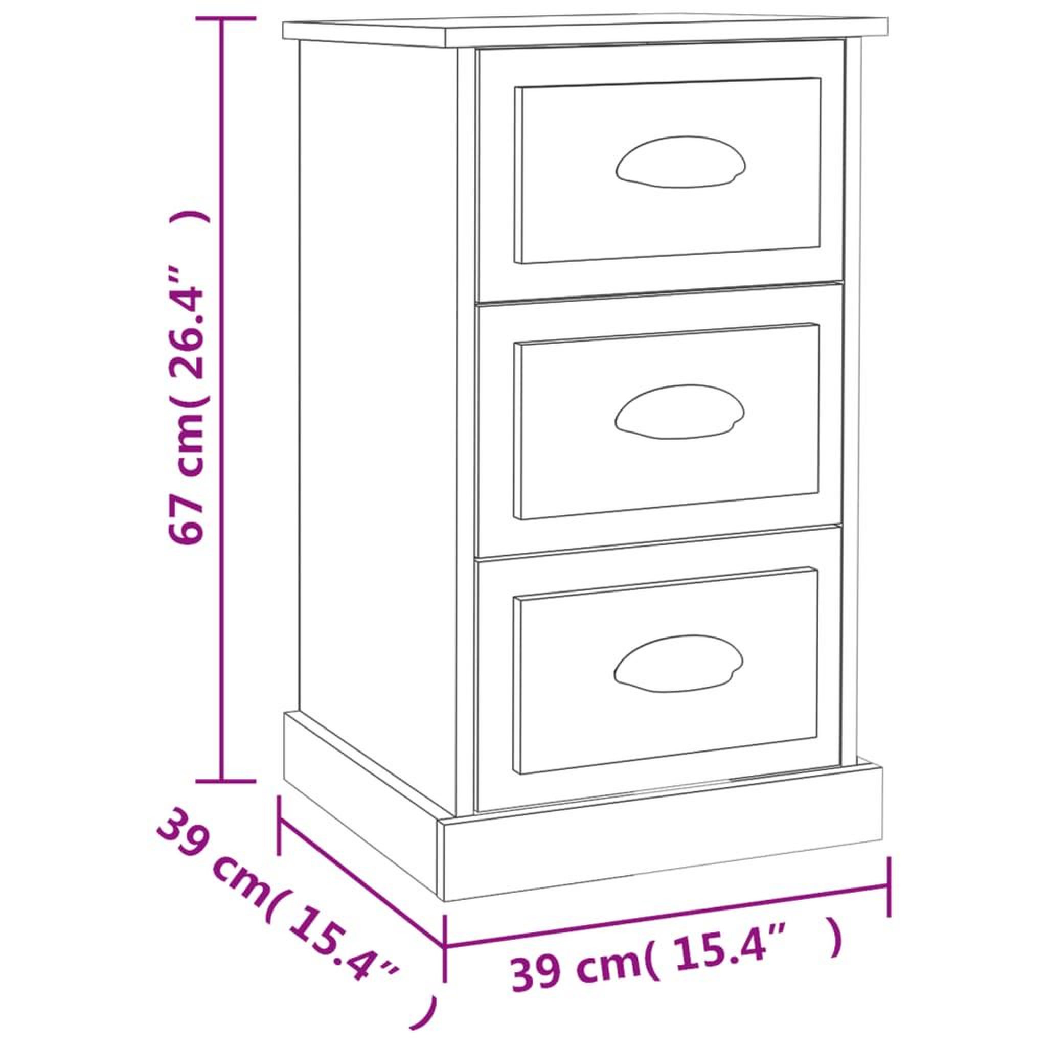 Voir la diapositive 6 : VIDAXL Table de chevet blanc 39x39x67 cm bois d'ingenierie