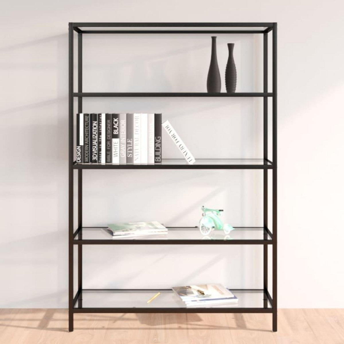 VIDAXL Etagere transparent 100x36x168 cm verre trempe